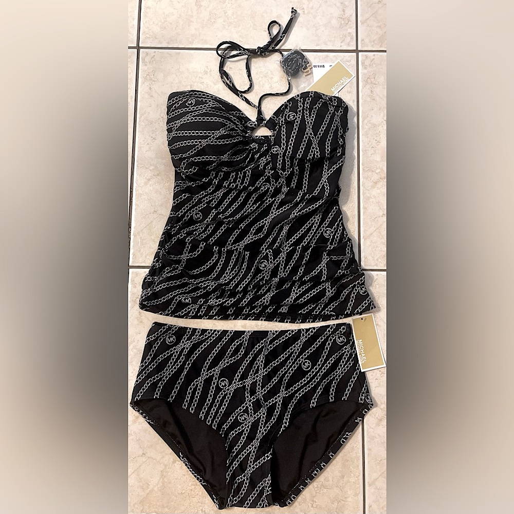 Michael Kors swim. NWT black and white Michael Kors 2 pc swimsuits tankini set.